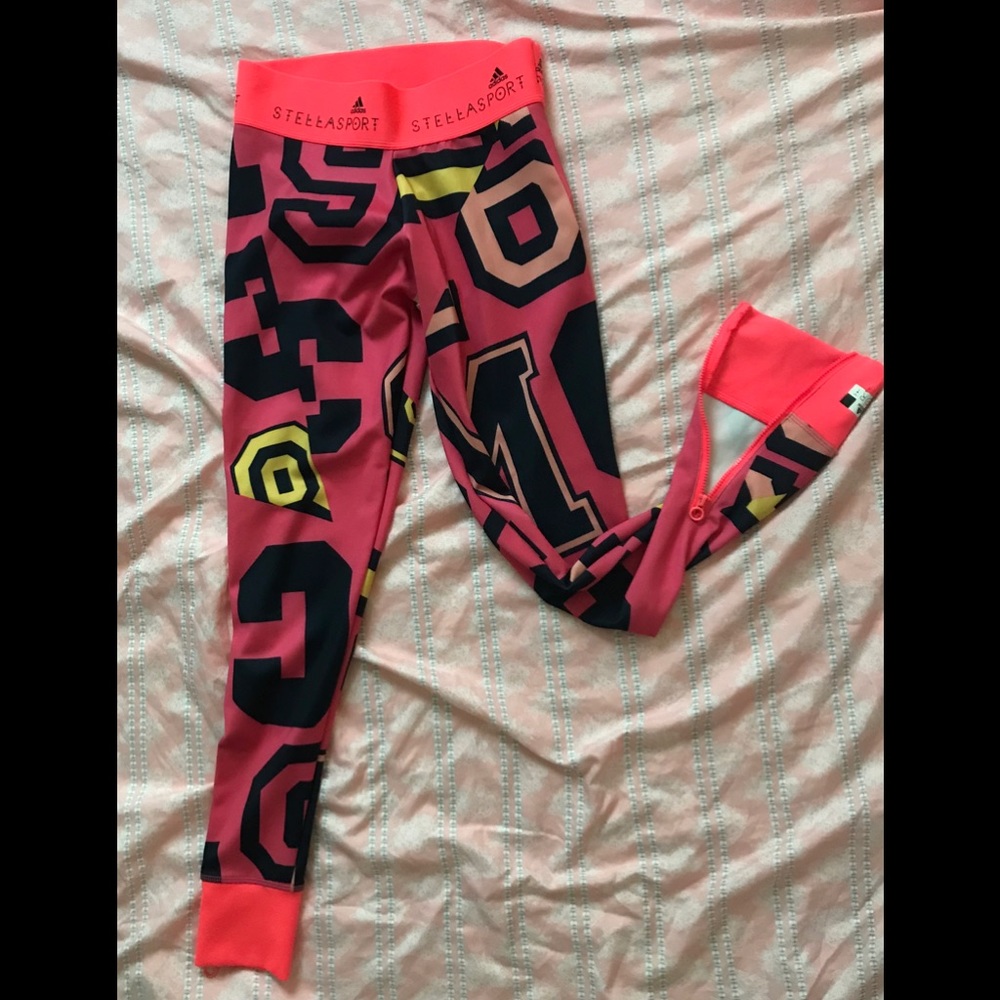 StellaSport Adidas running tights with zip closure